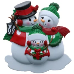 Hot The Jolly Christmas Shop Snowman Family Of 3 Personalized Christmas Ornament OR2255-3