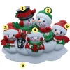 Outlet The Jolly Christmas Shop Snowman Family Of 5 Personalized Christmas Ornament OR2255-5