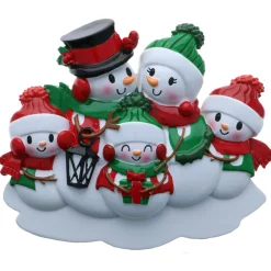 Outlet The Jolly Christmas Shop Snowman Family Of 5 Personalized Christmas Ornament OR2255-5