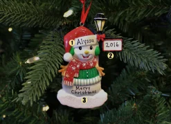 New The Jolly Christmas Shop Snowman Standing By A Light Post Personalized Christmas Ornament