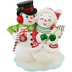 Hot The Jolly Christmas Shop Snowmen Couple Personalized Christmas Ornament OR2390