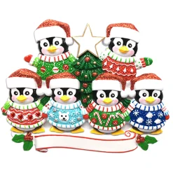 Online The Jolly Christmas Shop Ugly Sweater Penguin Family Of 6 Personalized Christmas Ornament