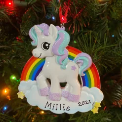 Best The Jolly Christmas Shop Unicorn Personalized Christmas Ornament OR1652