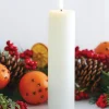 Outlet The Jolly Christmas Shop Uyuni 9.75" Flat Top Moving Flame White Unscented Pillar Battery Candle 4034508