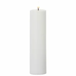 Outlet The Jolly Christmas Shop Uyuni 9.75" Flat Top Moving Flame White Unscented Pillar Battery Candle 4034508