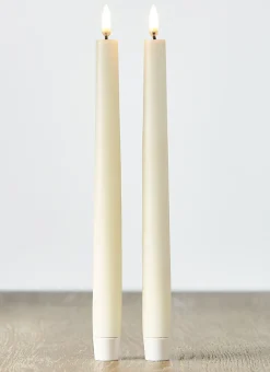 Online The Jolly Christmas Shop Uyuni 11" Moving Flame Ivory Unscented Taper Candle Set Of 2 4034513