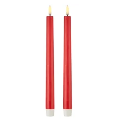 Hot The Jolly Christmas Shop Uyuni 11" Moving Flame Red Taper Candle Set Of 2 4134531