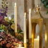 New The Jolly Christmas Shop Uyuni 11" Moving Flame White Unscented Taper Candle Set Of 2 4034512
