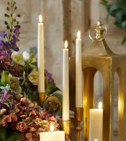 New The Jolly Christmas Shop Uyuni 11" Moving Flame White Unscented Taper Candle Set Of 2 4034512