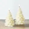 Hot The Jolly Christmas Shop Uyuni 7" Or 8" Ivory Christmas Tree Flicker Flame Candle