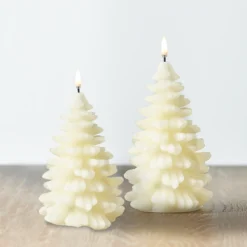 Hot The Jolly Christmas Shop Uyuni 7" Or 8" Ivory Christmas Tree Flicker Flame Candle
