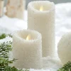 Online The Jolly Christmas Shop Uyuni 3" X 5", 6" Moving Flame White Iced Pillar Battery Candle