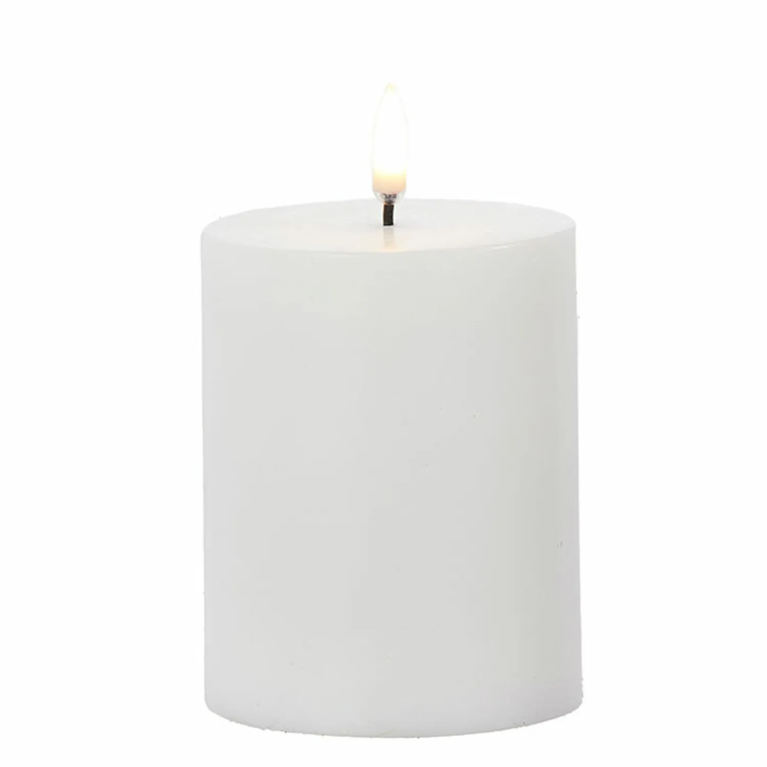 Best The Jolly Christmas Shop Uyuni 3" X 5", 7" Or 9" Flat Top Moving Flame White Unscented Pillar Battery Candle