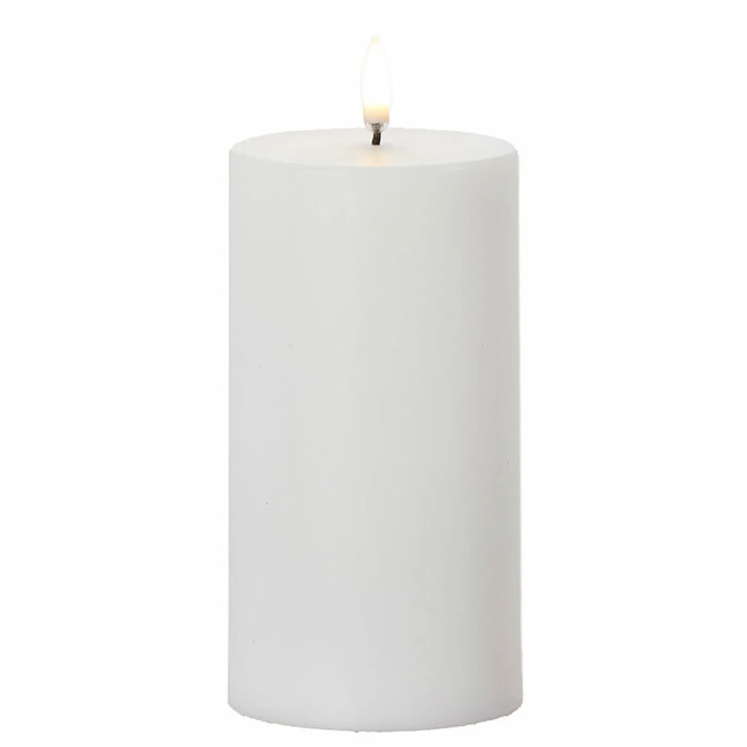 Best The Jolly Christmas Shop Uyuni 3" X 5", 7" Or 9" Flat Top Moving Flame White Unscented Pillar Battery Candle