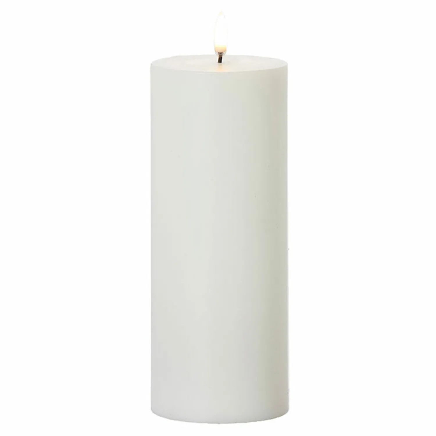 Best The Jolly Christmas Shop Uyuni 3" X 5", 7" Or 9" Flat Top Moving Flame White Unscented Pillar Battery Candle