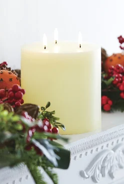 Hot The Jolly Christmas Shop Uyuni 6" X 7" Large Ivory Triflame Candle 4034551