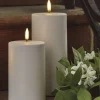 Outlet The Jolly Christmas Shop Uyuni 3" X 5" Or 7" Flat Top Moving Flame White Outdoor Pillar Battery Candle