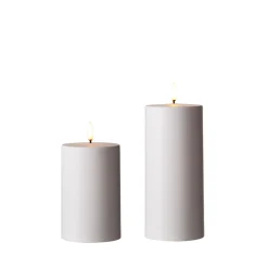 Outlet The Jolly Christmas Shop Uyuni 3" X 5" Or 7" Flat Top Moving Flame White Outdoor Pillar Battery Candle