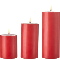 Discount The Jolly Christmas Shop Uyuni 3" X 5" Or 7" Or 9" Flat Top Moving Flame Red Unscented Pillar Battery Candle