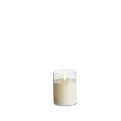 Clearance The Jolly Christmas Shop Uyuni Moving Flame Clear Glass Ivory Pillar Battery Candle