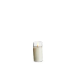 Clearance The Jolly Christmas Shop Uyuni Moving Flame Clear Glass Ivory Pillar Battery Candle