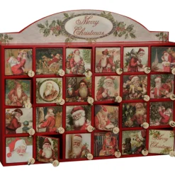 Online The Jolly Christmas Shop Vintage Inspired Merry Santas Wooden Advent Calendar 45207