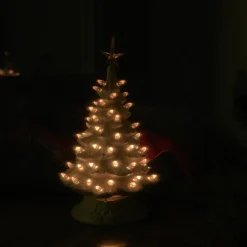 Best The Jolly Christmas Shop White Ceramic Lighted Christmas Tree 12"